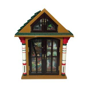 Mr Christmas Curio Cabinet Animated Musical Jingle Bells Santa & Elves